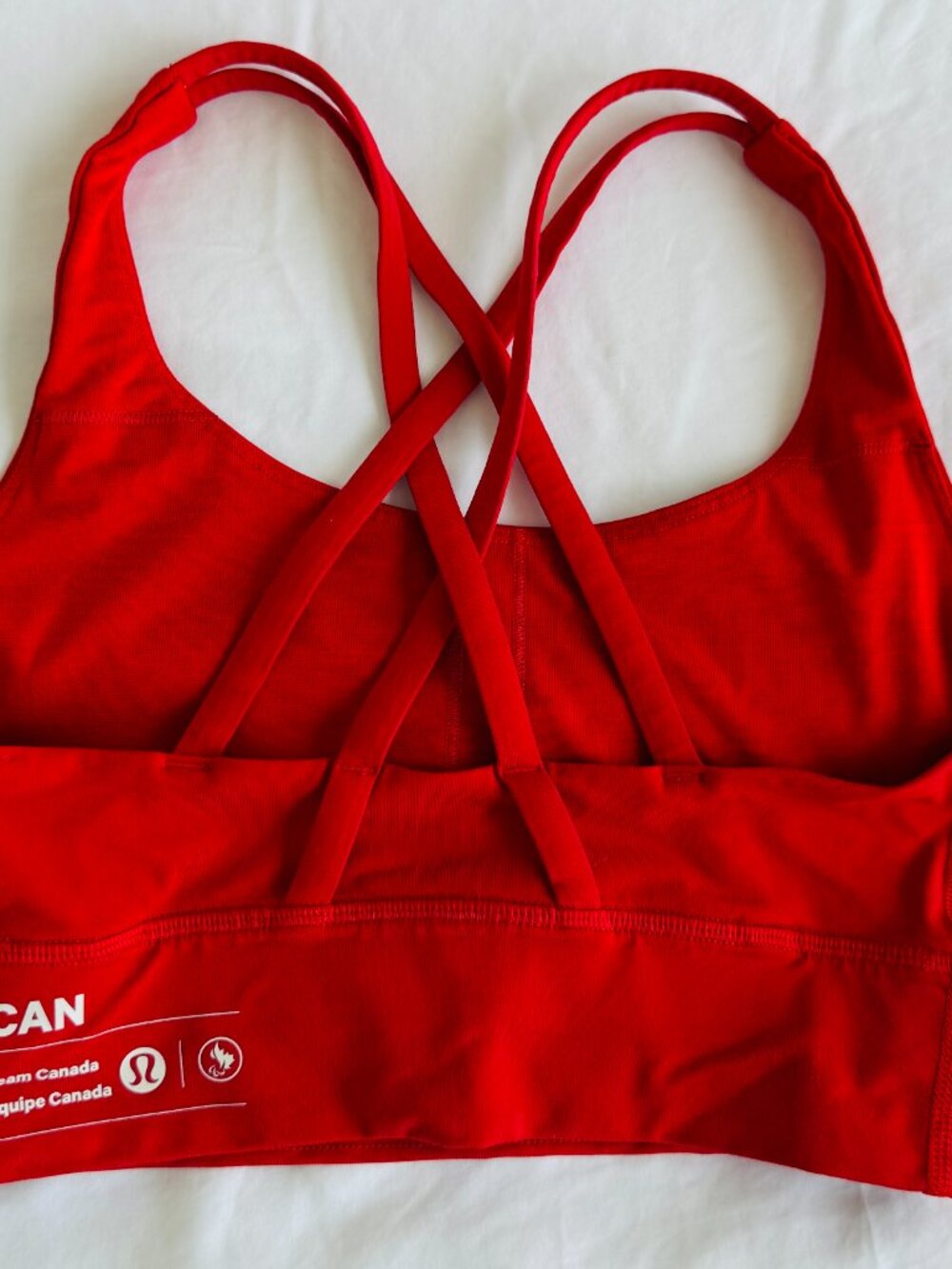 Lululemon Energy Longline Bra Medium Support, B–D Cups Team Canada, Sz 5 - Picture 2 of 3
